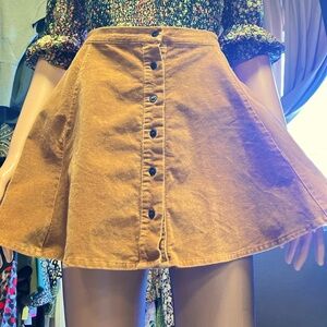 Corduroy warm brown tonal skirt